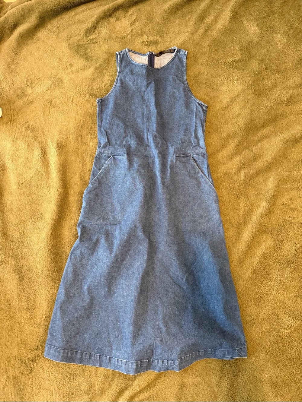 Women’s Blue Denim Sleeveless Dress - Zara